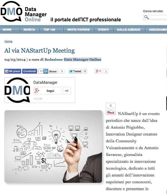 DataManager : Al via NAStartUp Meeting
