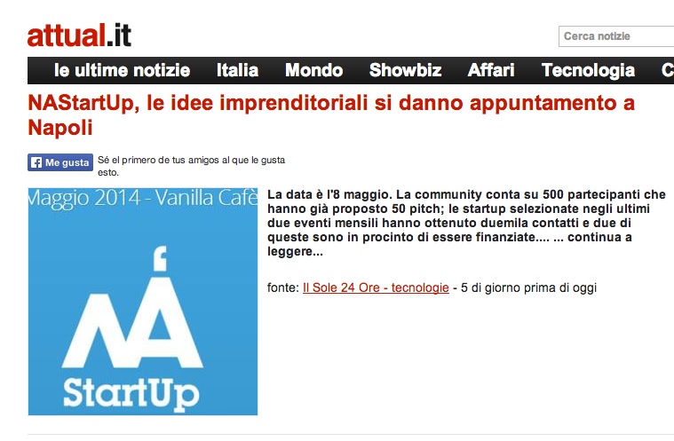 Attual.it : NAStartUp, le idee imprenditoriali si danno appuntamento a Napoli